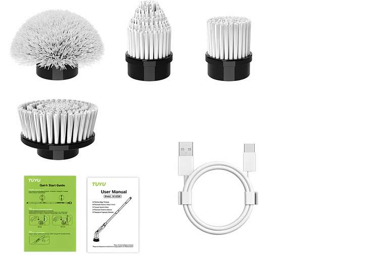 TUYU Electric Spin Scrubber – Waterproof, Cordless, LCD Display