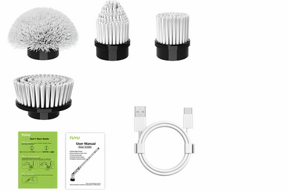 TUYU Electric Spin Scrubber – Waterproof, Cordless, LCD Display
